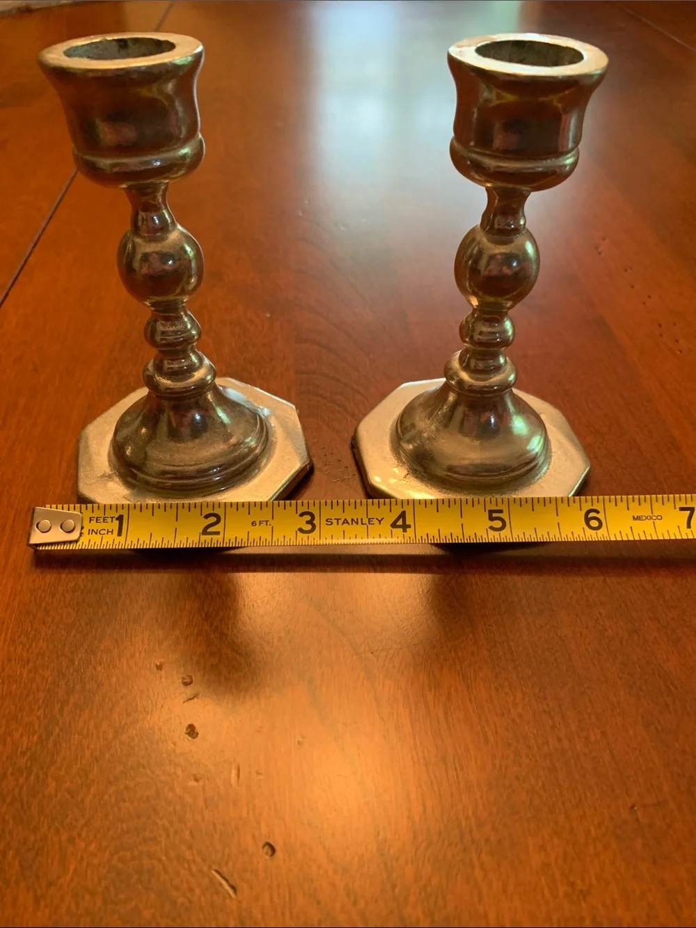 Classic Pewter Silver-Tone Pair of Candlesticks - Home Accents